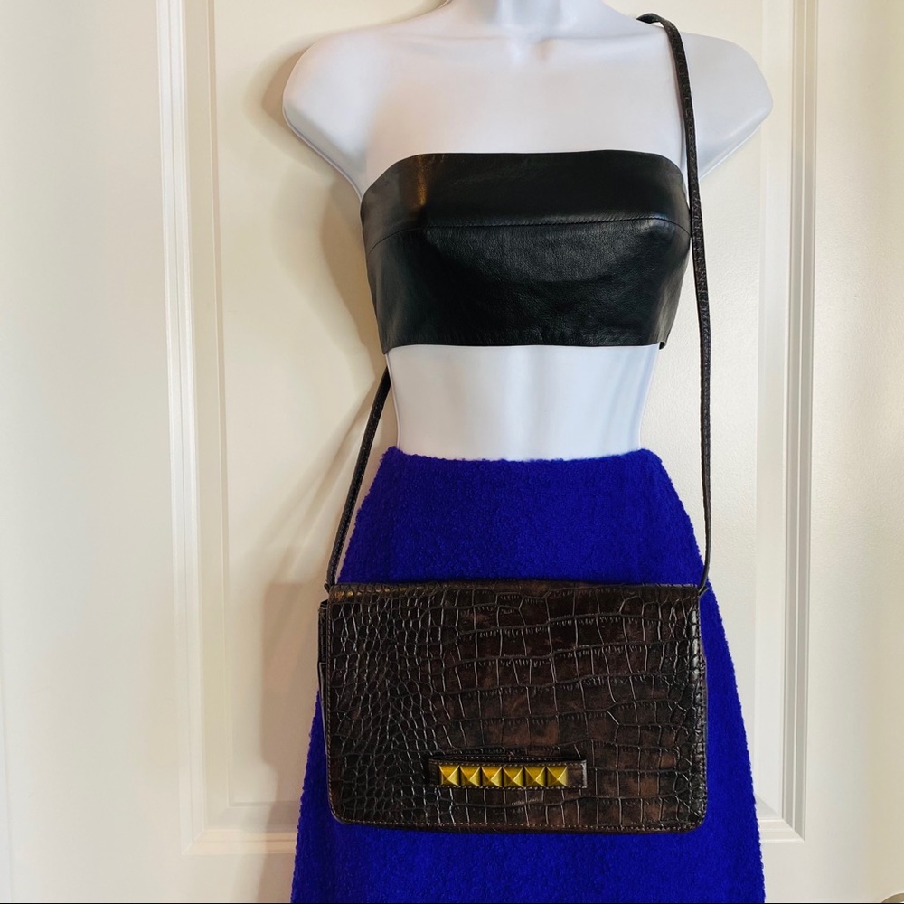 Cosmopolitan Crocodile Embossed Crossbody Clutch